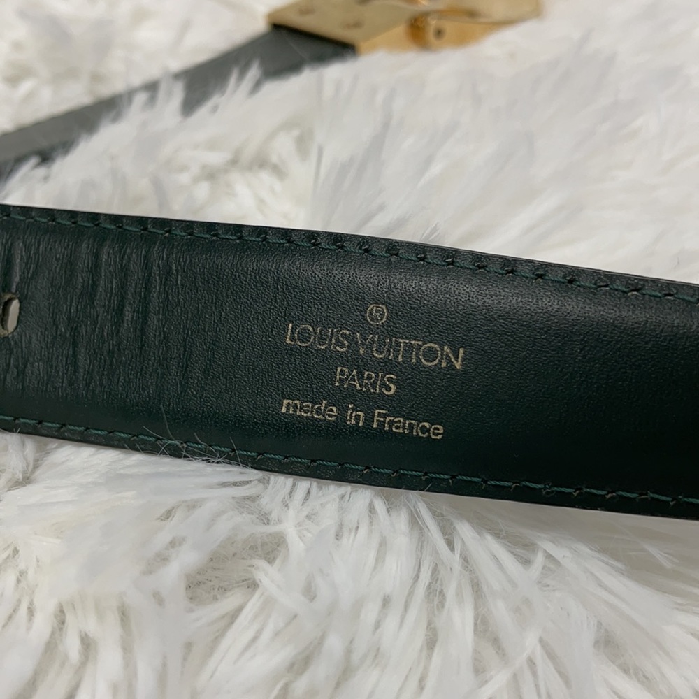 LOUIS VUITTON TAIGA  BELT GREEN CT0945 size 85/34 - Picture 7 of 10